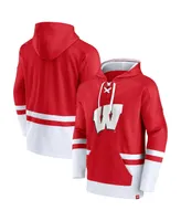 Men's Fanatics Red Wisconsin Badgers First Battle Pullover Hoodie