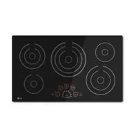 36 Inch 5 Burner Black Electric Cooktop