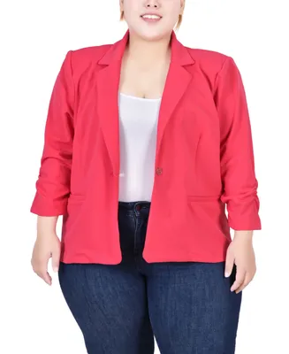 Ny Collection Plus Size Long Sleeve Scuba Crepe Jacket