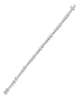 Sterling Silver Bubble Design White Cubic Zirconia Bezel Set Bracelet