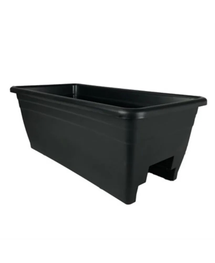 The Hc Companies Deck Rail Box Planter, Black - 24in