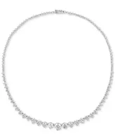 Arabella Cubic Zirconia Graduated 17" Necklace in Sterling Silver, Created for Macy's