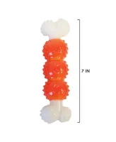 Country Living Durable Tpr Nylon Dog Bone Chew Toy, Orange - Ideal for Puppies and Adult Dogs