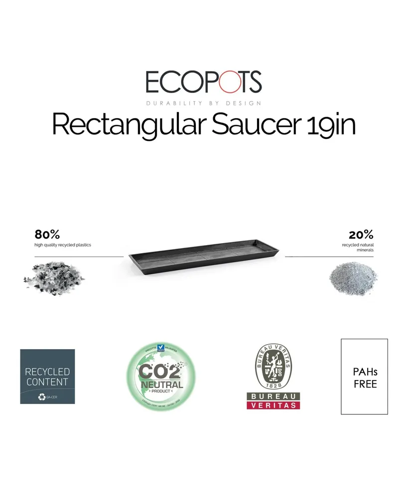 Ecopots Modern Plastic Rectangular Planter Saucer