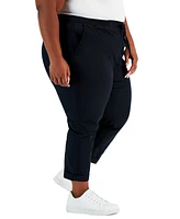 Style & Co Plus Pull-On Cuffed Twill Ankle Pants, Created for Macy's