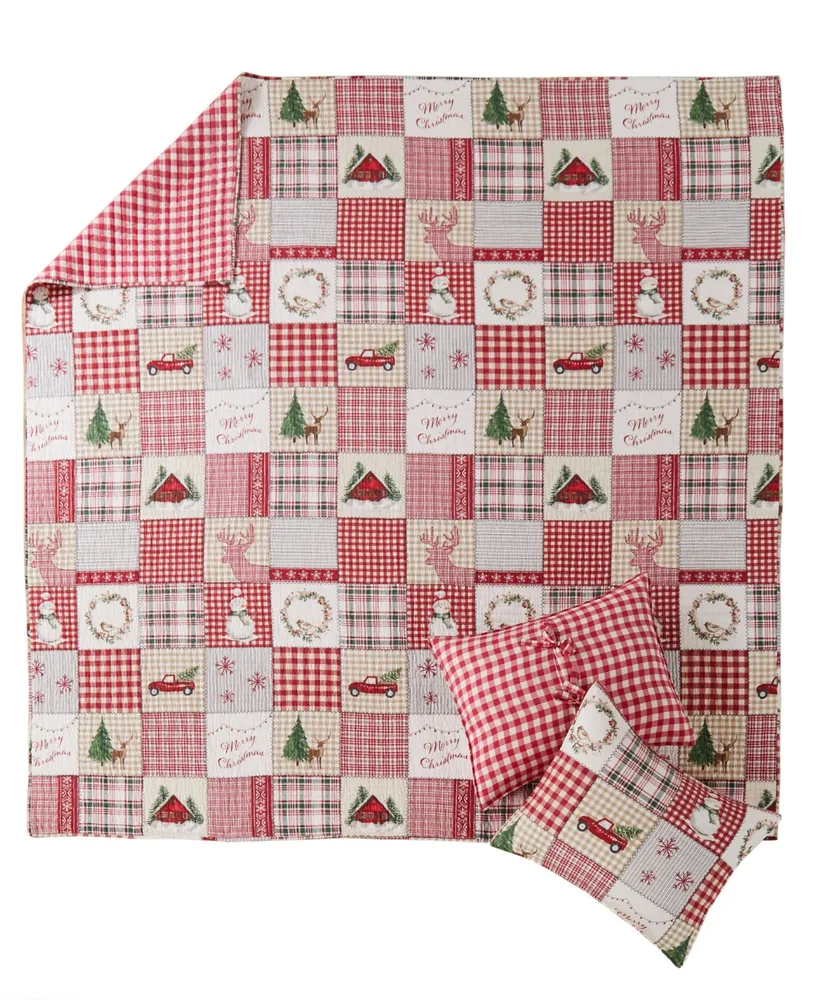 Levtex Home for Christmas Festive Plaid -Pc. Quilt Set