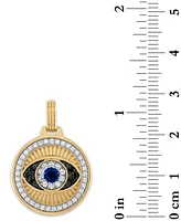 Esquire Men's Jewelry Cubic Zirconia Evil Eye Pendant in 14k Gold-Plated Sterling Silver, Created for Macy's