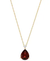 Garnet (1-3/4 ct. t.w.) & Diamond Accent 18" Pendant Necklace in 14k Gold