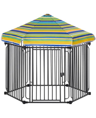 Outside Indoor Dog Playpen Locking Door & Metal Frame, 59.75" x 51.75"