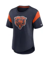 Women's Nike Heathered Navy Chicago Bears Primary Logo Slub Fashion Top