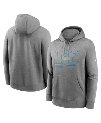 Men's Nike Heathered Gray Los Angeles Chargers City Code Club Fleece Pullover Hoodie