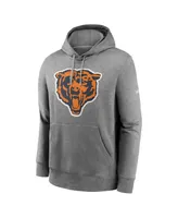 Men's Nike Heathered Gray Chicago Bears Rewind Club Fleece Pullover Hoodie