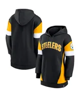 Women's Fanatics Black, Gold Pittsburgh Steelers Lock It Down Pullover Hoodie