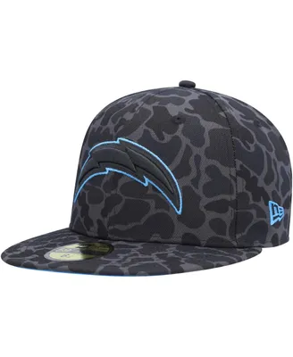 Men's New Era Black Los Angeles Chargers Amoeba Camo 59FIFTY Fitted Hat