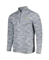 Men's Antigua Gray Los Angeles Chargers Brigade Quarter-Zip Sweatshirt