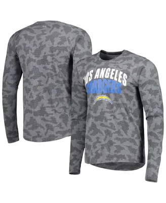 Men's Msx by Michael Strahan Black Los Angeles Chargers Performance Camo Long Sleeve T-shirt