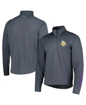 Men's Msx by Michael Strahan Charcoal Minnesota Vikings Quarter-Zip Sweatshirt