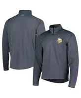 Men's Msx by Michael Strahan Charcoal Minnesota Vikings Quarter-Zip Sweatshirt