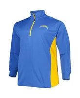 Men's Powder Blue and Gold Los Angeles Chargers Big Tall Quarter-Zip Jacket