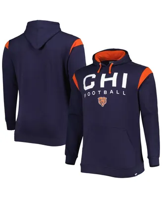 Men's Fanatics Navy Chicago Bears Big and Tall Call the Shots Pullover Hoodie