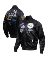 Men's Pro Standard Black Pittsburgh Steelers Championship Satin Full-Snap Varsity Jacket