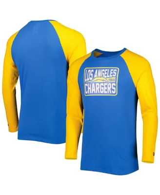 Men's New Era Powder Blue Los Angeles Chargers Current Raglan Long Sleeve T-shirt