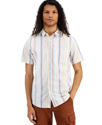 Sun + Stone Men's Barry Regular-Fit Stripe Button-Down Shirt, Created for Macy's