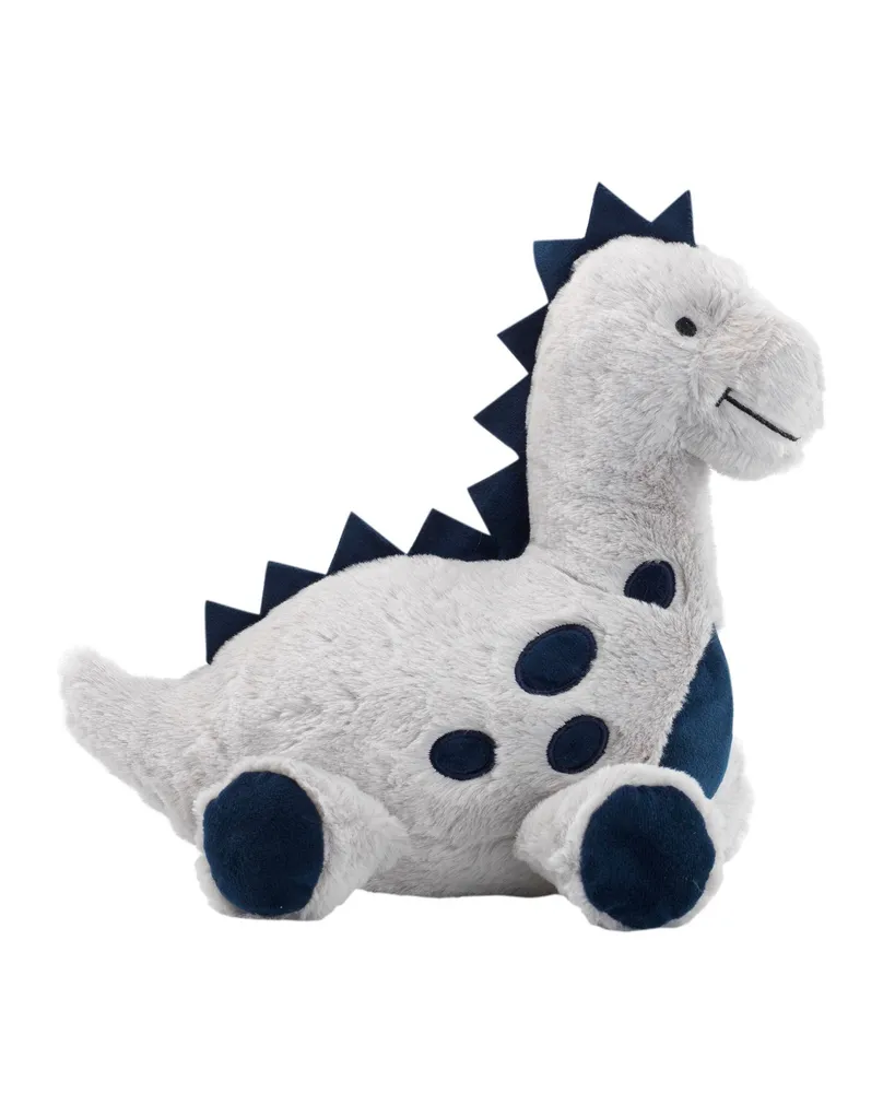 Lambs & Ivy Baby Dino Blue/Gray Plush Dinosaur Stuffed Animal Toy Plushie- Spike