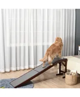 Pet Bed Ramp w/ Non-Slip Carpet & Top Platform for Older Dogs