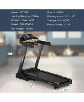 3.75HP Electric Folding Treadmill W/Auto Incline 12 Program App Control