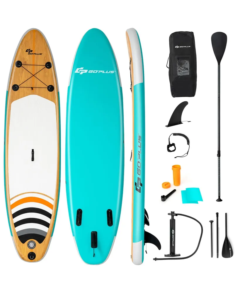 11' Inflatable Stand Up Paddle Surfboard W/Bag Aluminum Paddle Pump