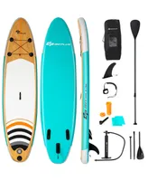 11' Inflatable Stand Up Paddle Surfboard W/Bag Aluminum Paddle Pump