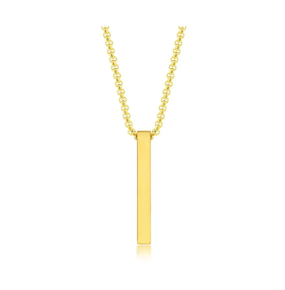 Mens Stainless Steel Vertical Bar Necklace