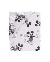 Lambs & Ivy Disney Baby Magical Mickey Mouse 100% Cotton Fitted Crib Sheet - White/Black