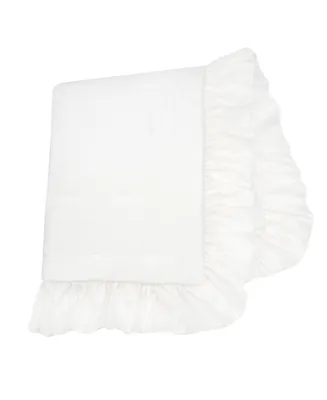 Lambs & Ivy Signature White Cotton Sateen Ruffle Baby/Toddler Quilt