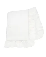 Lambs & Ivy Signature White Cotton Sateen Ruffle Baby/Toddler Quilt