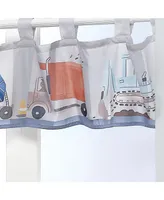 Bedtime Originals Construction Zone Gray Trucks Window Valance