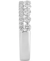 Diamond Double Row Band (1 ct. t.w.) 14k White Gold