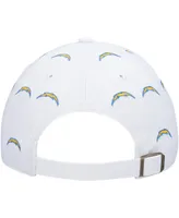 Women's '47 Brand White Los Angeles Chargers Team Confetti Clean Up Adjustable Hat