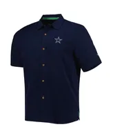 Men's Tommy Bahama Navy Dallas Cowboys Top of Your Game Camp Button-Up Shirt