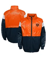 Big Boys Orange, Navy Chicago Bears Goal Line Stance Full-Zip Hoodie Windbreaker