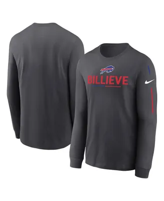 Men's Nike Anthracite Buffalo Bills Team Slogan Long Sleeve T-shirt