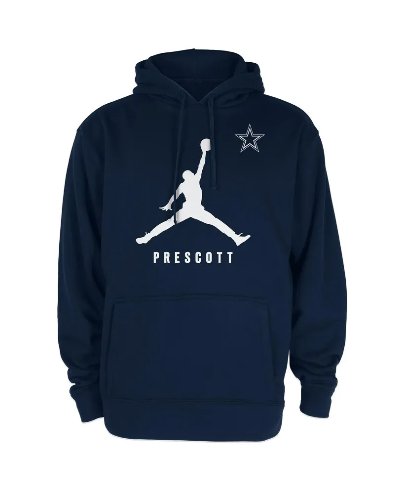 Men's Jordan Dak Prescott Navy Dallas Cowboys Lockup Pullover Hoodie