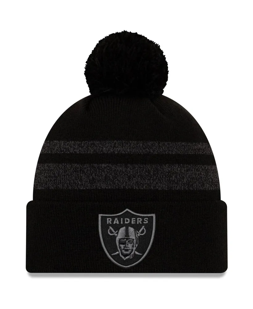 Men's New Era Black Las Vegas Raiders Dispatch Cuffed Knit Hat With Pom