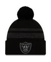 Men's New Era Black Las Vegas Raiders Dispatch Cuffed Knit Hat With Pom