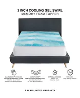 ProSleep Cooling Gel Swirl 3" Memory Foam Mattress Topper