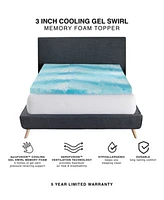 Prosleep Cooling Gel Swirl 3 Memory Foam Mattress Toppers