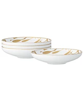 Noritake Raptures Gold Set of 4 Fruit Bowls, Service For 4 - White Gold