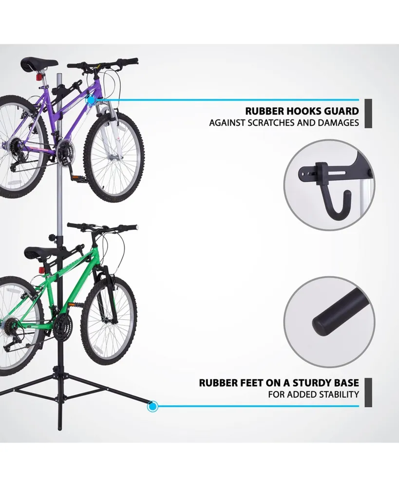 RaxGo Adjustable Bike Rack, Freestanding & Foldable 2 Bike Hanger