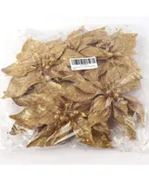 Floral Home Gold Poinsettia Picks - Glamorous Decor for Weddings & Home